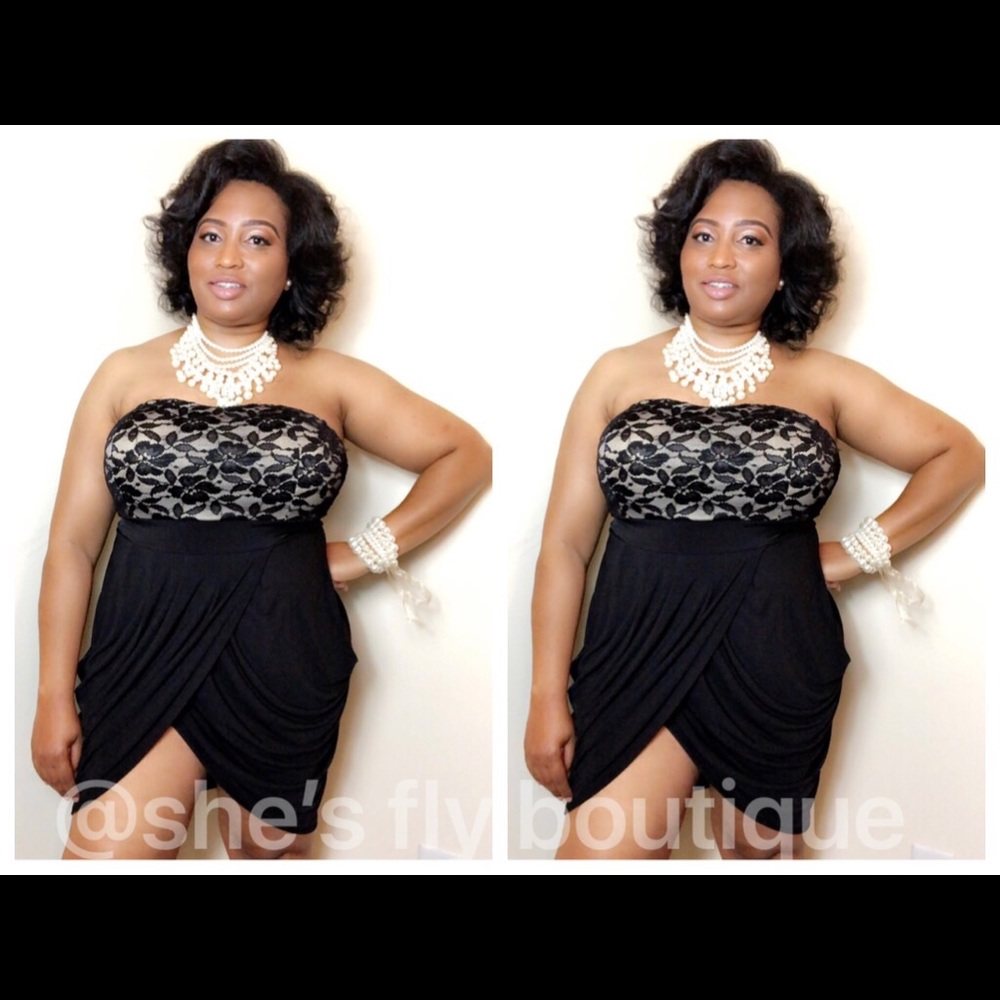 Black Lace Tulip Dress